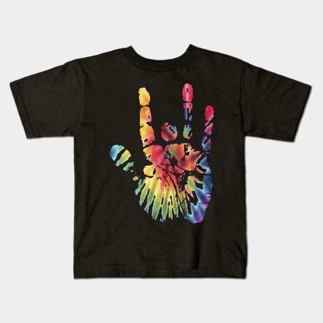 rainbow hand Kids T-Shirt by No Offense